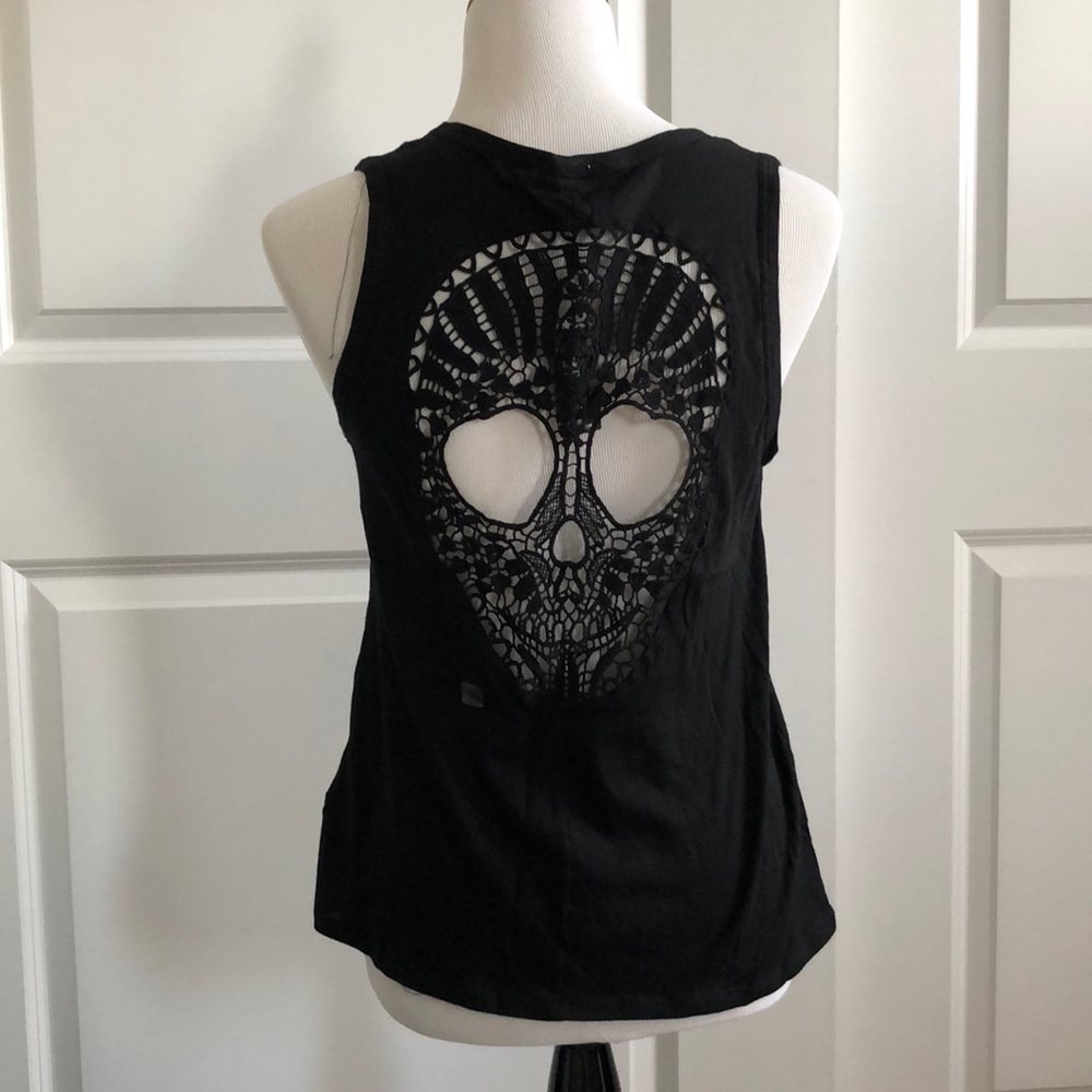 [EXPRESS] Skull lace back tank
